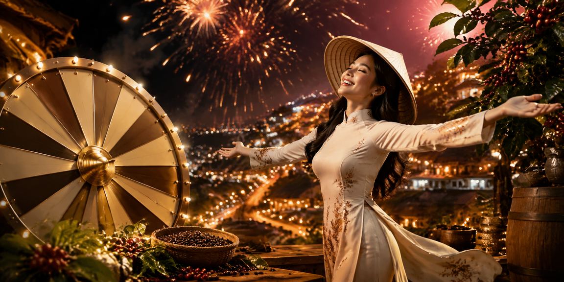 Người chơi tại Đà Lạt tham gia roulette trực tuyến trong trang phục truyền thống nón lá